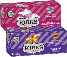 Coles Kirks Soft Drink 10x375mL offer