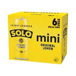 Woolworths Pepsi Max, Schweppes Lemonade, Solo or Sunkist Soft Drink Varieties 6 x 250ml offer