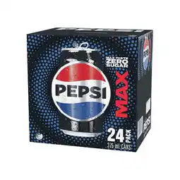 Woolworths Pepsi Max, Mountain Dew, Solo Zero Sugar or Sunkist Zero Sugar Soft Drink Varieties 24 x 375ml offer