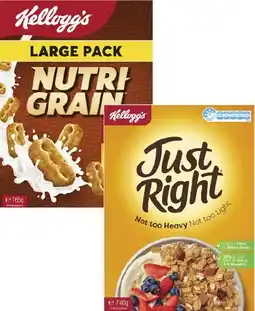 Coles Kellogg's Nutri Grain 765g or Just Right Cereal 740g offer