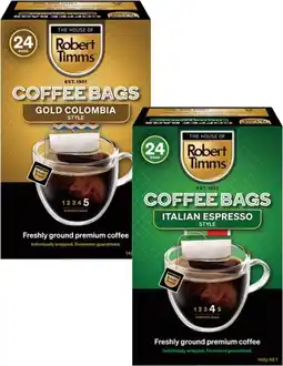 Coles Robert Timms Coffee Bags 24 Pack offer