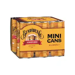 Woolworths Bundaberg Mini Cans 6 x 200ml offer