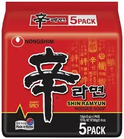 Coles Nongshim Shin Ramyun Noodle 5 Pack 600g offer