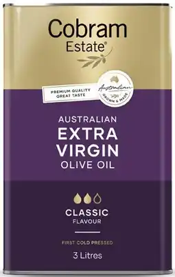 Coles Cobram Estate Extra Virgin Olive Oil 3 Litre offer