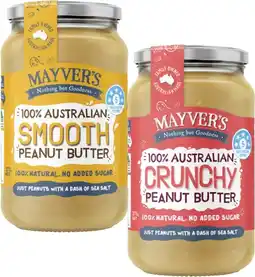 Coles Mayver's Peanut Butter 375g offer