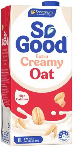 Coles Sanitarium So Good Extra Creamy Oat Milk 1 Litre offer