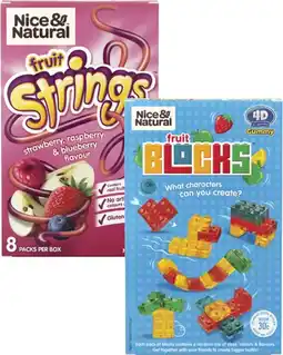 Coles Nice & Natural Fruit Strings or Blocks 120g-136g offer