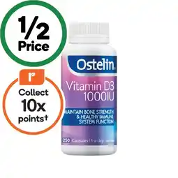 Woolworths Ostelin Vitamin D3 1000IU Capsules Pk 250 offer