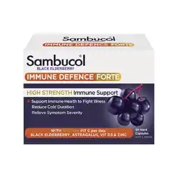Woolworths Sambucol Immune Defence High Strength Capsules Pk 30 offer