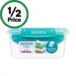 Woolworths Sistema Stax To Go 1.15 Litre offer