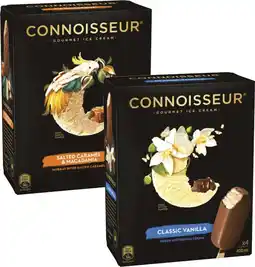 Coles Connoisseur Ice Cream Sticks 4 Pack-6 Pack 360mL-400mL offer