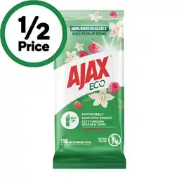 Woolworths Ajax Antibacterial Wipes Pk 110 offer