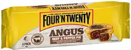 Coles Four'N Twenty Angus Meat Pies 4 Pack 700g offer