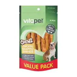 Woolworths Vitapet Chewz Chicken Wrapped Rawhide Dog Treats Pk 18 offer