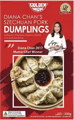 Coles Golden Wok Szechuan Pork Dumplings 230g offer