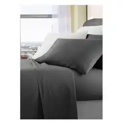 Woolworths Opulence Ultra Soft Microfibre Sheet Set Charcoal King offer