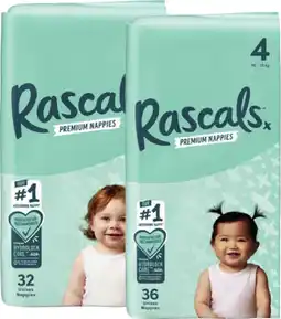 Coles Rascals Premium Nappies 26 Pack-54 Pack offer