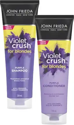 Coles John Frieda Violet Crush Tone Refresh Shampoo or Conditioner 250mL offer