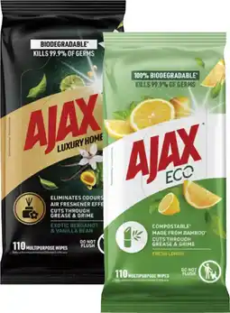 Coles Ajax Eco or Luxury Multipurpose Wipes 110 Pack offer