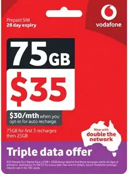Coles Vodafone $35 Prepaid SIM offer