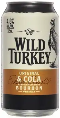 Coles Wild Turkey & Cola Cans 4x375mL offer