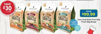 PetO Ivory Coat Grain Free Dog Food 13Kg Range offer