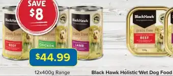 Black Hawk Holistic Wet Dog Food 12x400g Range