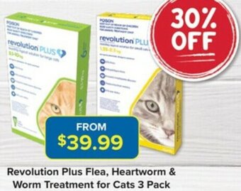 PetO Revolution Plus Flea, Heartworm & Worm Treatment For Cats 3 Pack offer