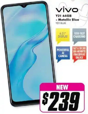 The Good Guys Vivo Y21 64GB-Merallic Blue offer
