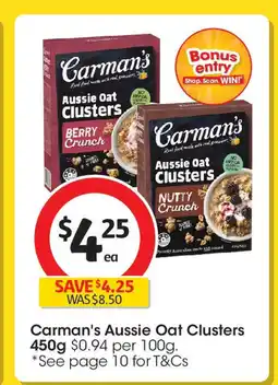 Coles Carman's Aussie Oat Clusters offer