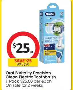 Coles Oral B Vitality Precision Clean Electric Toothbrush 1 Pack offer