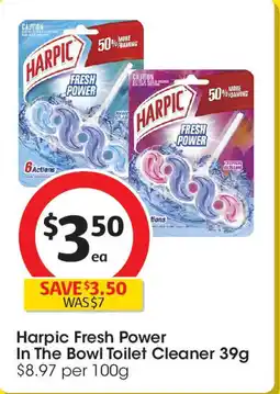Coles Harpic Fresh Power In The Bowl Toilet Cleaner offer