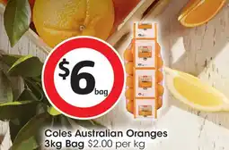 Coles Coles Australian Oranges 3kg Bag offer