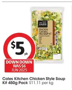 Coles Coles Kitchen Chicken Style Soup Kit offer