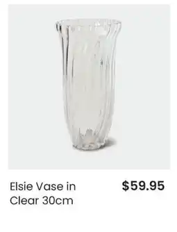 Myer Elsie Vase in Clear 30cm offer