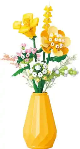 Toymate Flower Love Yellow Vase Bouquet (290pcs) offer