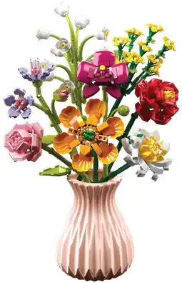 Toymate Flower Love Pink Vase Large Bouquet (109pcs) offer