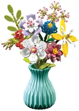 Toymate Flower Love Blue Vase Large Bouquet (109pcs) offer