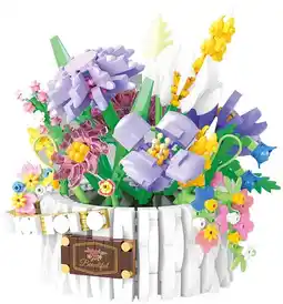 Toymate Flower Love White Basket Bouquet (1466pcs) offer
