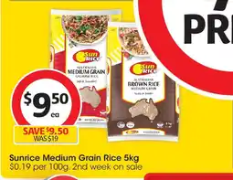 Coles Sunrice Medium Grain Rice offer