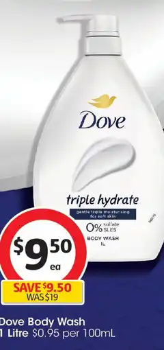 Coles Dove Body Wash offer