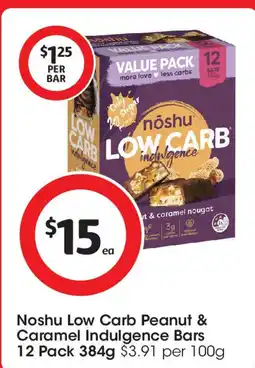 Coles Noshu Low Carb Peanut & Caramel Indulgence Bars 12 Pack offer
