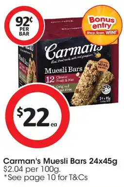 Coles Carman's Muesli Bars offer