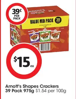 Coles Arnott's Shapes Crackers 39 Pack offer
