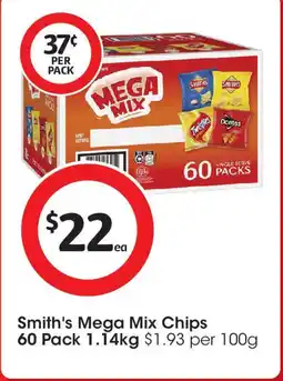 Coles Smith's Mega Mix Chips 60 Pack offer