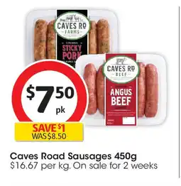 Coles Caves Road Sausages offer