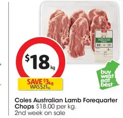 Coles Coles Australian Lamb Forequarter Chops offer