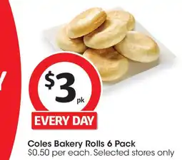 Coles Coles Bakery Rolls 6 Pack offer