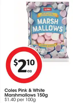 Coles Coles pink & white marshmallows offer