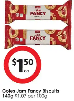Coles Coles jam fancy biscuits offer